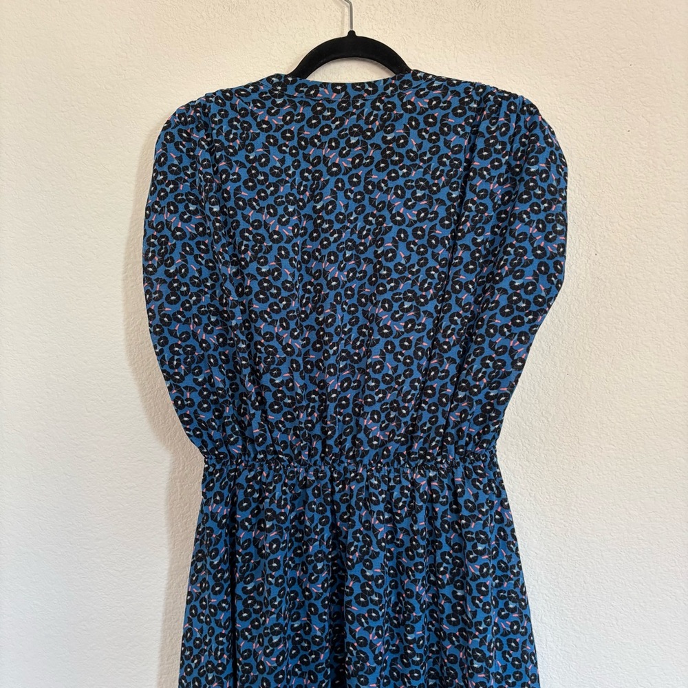Ann Taylor Blue Morning Glory Button Down Midi Shirtdress - Picture 9 of 10